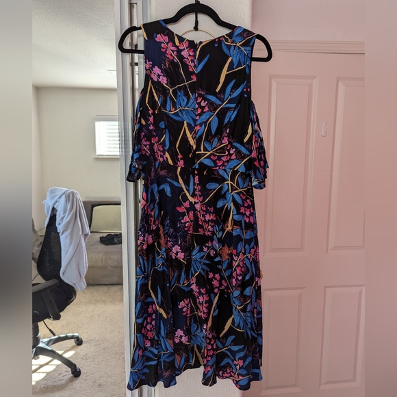 Maeve Tropical Print Cold Shoulder Dress, Size 12 - Picture 3 of 5